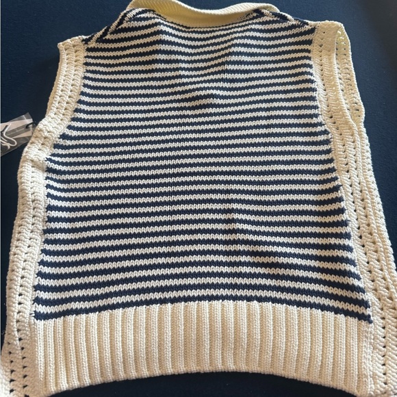 MICHAEL STARS “Nocturnal Striped /Torrance Knit Sweater Vest” zoom in for deets - Picture 2 of 11